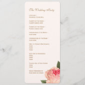 Anpassbare Korallenpionie-Programme Programm (Rückseite)