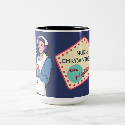 Anpassbare Krankenschwester für Nachtschicht-Zweit Zweifarbige Tasse (Mittel)