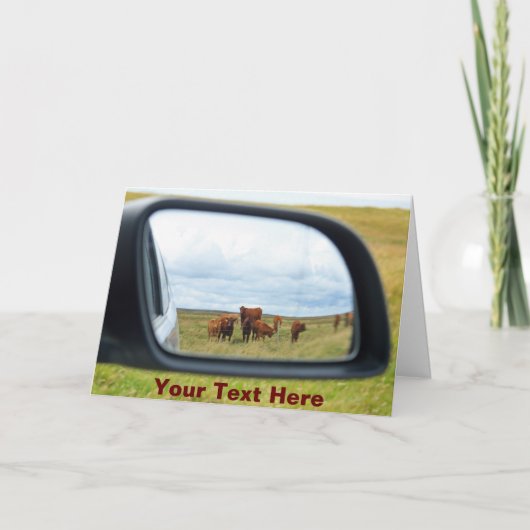 Anpassbare Kühe im Spiegel Karte (Vorderseite)