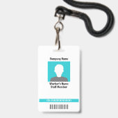 Anpassbare Kunststoffarbeitnehmer Abzeichen 1 Ausweis (Front with Lanyard)