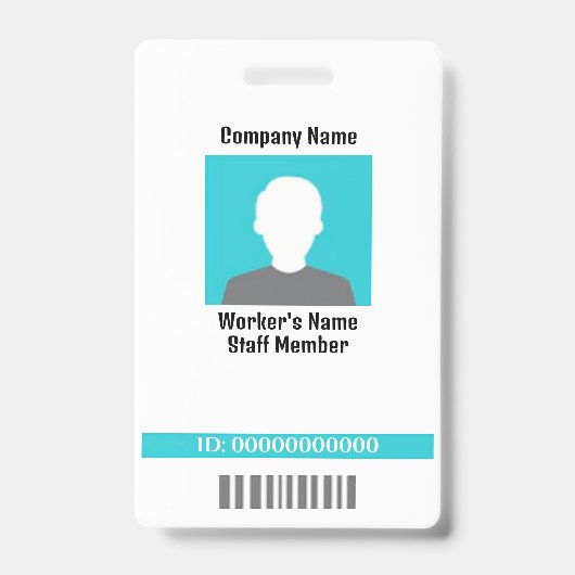 Anpassbare Kunststoffarbeitnehmer Abzeichen 1 Ausweis (Front)