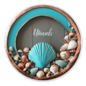 Anpassbare Kupfer- und rustikale Muscheln Keramikknauf (Vorderseite)
