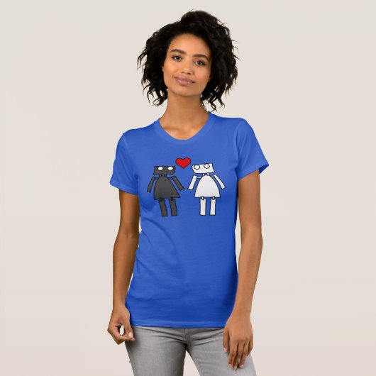 Anpassbare Lady Bots in Liebe T-Shirt (Vorne ganz)