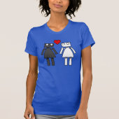 Anpassbare Lady Bots in Liebe T-Shirt (Vorderseite)