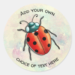Anpassbare Ladybird-Ladybug Runder Aufkleber