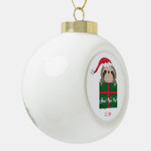 Anpassbare Langsam! Ho! Ho! Sloth Christmas Santa Keramik Kugel-Ornament (Links)