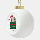 Anpassbare Langsam! Ho! Ho! Sloth Christmas Santa Keramik Kugel-Ornament (Rechts)