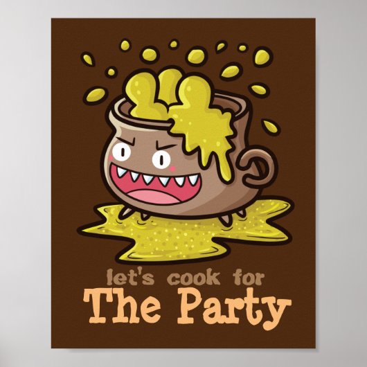 Anpassbare Lasst uns für das Party kochen Poster (Vorne)