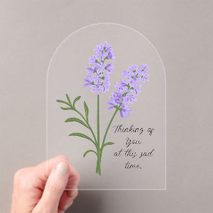 Anpassbare Lavendersympathiekarte Acryleinladungen