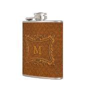 Anpassbare Ledermonogramm Flachmann (Links)