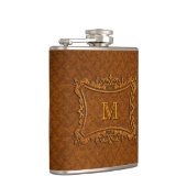 Anpassbare Ledermonogramm Flachmann (Rechts)