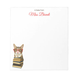 Anpassbare Lehrer-Notepad - Marty the Cat Notizblock