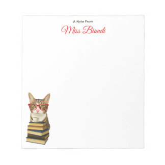 Anpassbare Lehrer-Notepad - Marty the Cat Notizblock