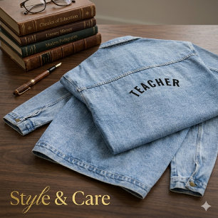 Anpassbare LEHRER-Textaussage Jeansjacke