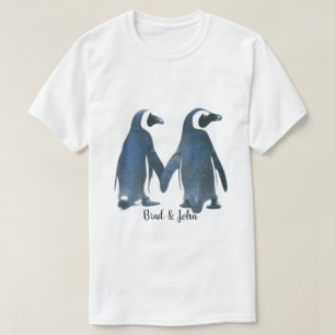 Anpassbare LGBTQ-Gay-Pinguine in Liebe-T - Shirt