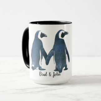 Anpassbare LGBTQ-Gay-Pinguine in Liebe Tasse
