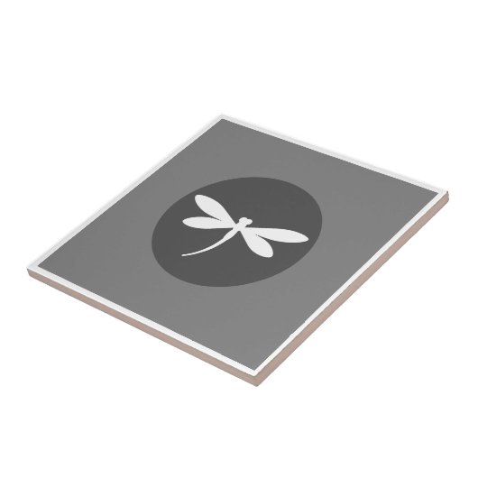 Anpassbare Libellenfarbe mit grauem BG-Design Fliese (Seite)