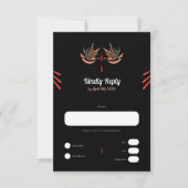 Anpassbare Liebe im Tattoo-Stil verschlingt RSVP-K RSVP Karte (Vorderseite)