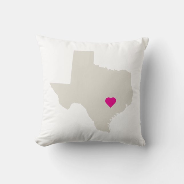Anpassbare Liebe von Texas Staat Kissen (Vorderseite)