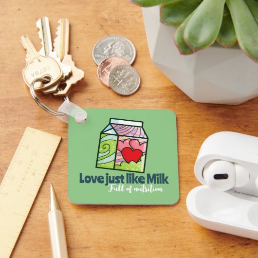 Anpassbare Liebe wie Milch Schlüsselanhänger (Schreibtisch)
