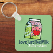 Anpassbare Liebe wie Milch Schlüsselanhänger (Vorderseite)