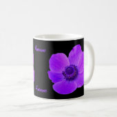 Anpassbare Lila Anemone-Blume-Tasse Kaffeetasse (VorderseiteRechts)
