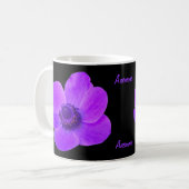 Anpassbare Lila Anemone-Blume-Tasse Kaffeetasse (Vorderseite Links)