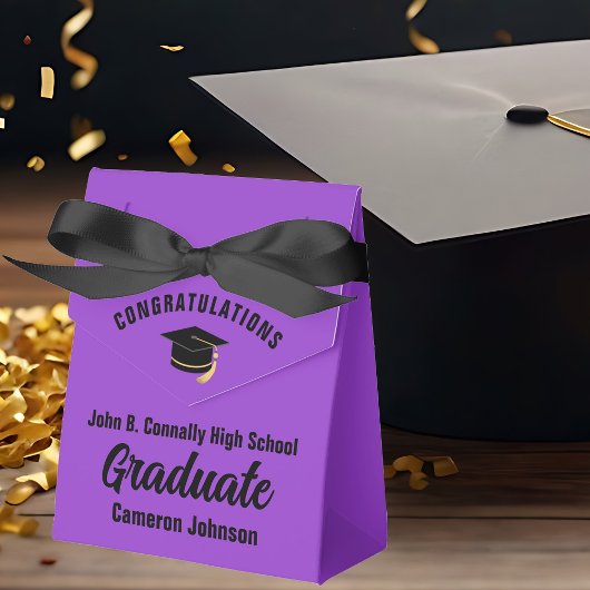 Anpassbare Lila Black Graduation Party Geschenkschachtel