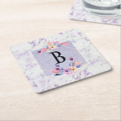 Anpassbare Lila Chic Monogram kann kühler werden Rechteckiger Pappuntersetzer (angewinkelt)