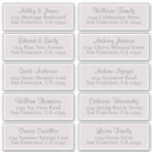 Anpassbare Lila Hochzeitgastadressen Aufkleber (Vorderseite)