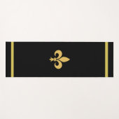 Anpassbare Lilie auf schwarz Yogamatte (Vorderseite (Horizontal))