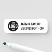 Anpassbare Logos und Jobtitel | Modernes Minimalis Namensschild (Beispiel)