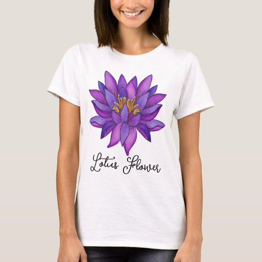 Anpassbare Lotus-Blume T-Shirt (Vorderseite)