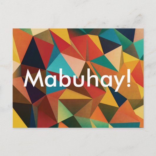 Anpassbare Mabuhay auf Fiesta Postkarte (Vorderseite)