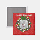 Anpassbare Magnetköpfe für Weihnachtskranz-Fotos Magnet (Vorderseite/Rückseite)