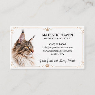 Anpassbare Maine Coon Katzenzucht Visitenkarte 