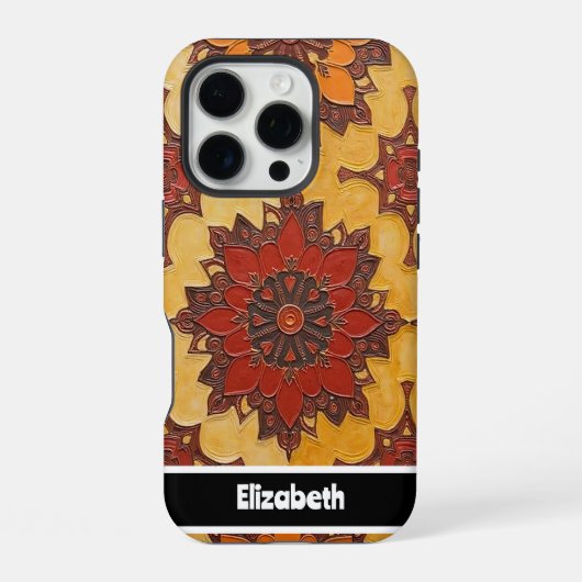 Anpassbare Mandala Bloom Telefonabdeckung iPhone Hülle (Rückseite)