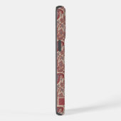 Anpassbare Maroon Red Gray Beige Pink Paisley iPhone Hülle (Rechte Seite)