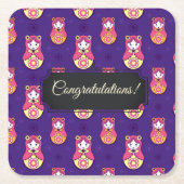 Anpassbare Matreshka Rechteckiger Pappuntersetzer (Vorderseite)