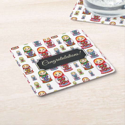 Anpassbare Matreshka Rechteckiger Pappuntersetzer (angewinkelt)