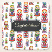 Anpassbare Matreshka Rechteckiger Pappuntersetzer (Vorderseite)