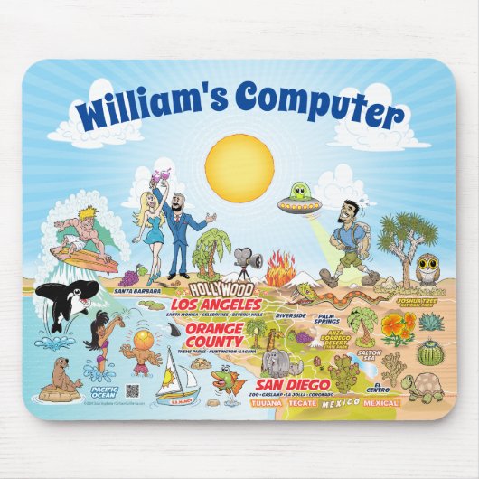 Anpassbare Maus-Pad für kalifornische Cartoon Mousepad (Vorne)