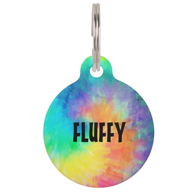 Anpassbare mehrfarbige gefärbte Krawatte Haustiermarke (Vorderseite)