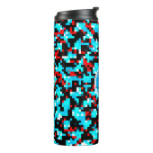 Anpassbare, mehrfarbige rote schwarze Pixel Thermosbecher (Nach links gedreht)