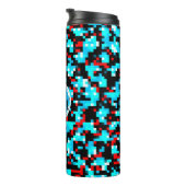 Anpassbare, mehrfarbige rote schwarze Pixel Thermosbecher (Nach rechts gedreht)