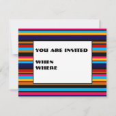 Anpassbare mehrfarbige Streifen Einladung (Rückseite)