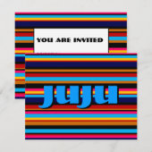 Anpassbare mehrfarbige Streifen Einladung (Vorne/Hinten)