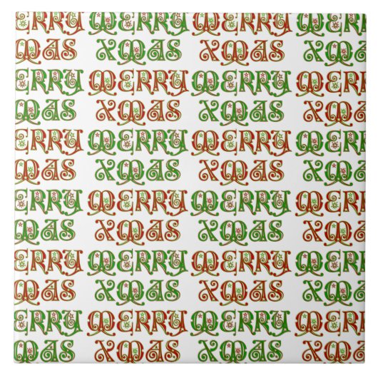 Anpassbare Merry Xmas Fliese (Vorderseite)