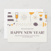 Anpassbare Message-Happy New Year Design Postkarte (Vorne/Hinten)