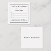 Anpassbare Mini-Echtheitszertifikate Art Quadratische Visitenkarte (Vorne/Hinten)